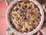 Crumble pomme et poire à la cannelle et chocolat