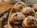 Muffins aux fraises, pomme et amandes