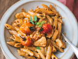 Pâtes au poulet sauce crémeuse chorizo et tomate