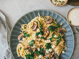 Pâtes aux champignons sauce crémeuse