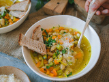 Soupe de haricots blancs et légumes