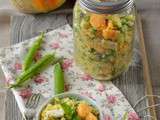 Taboulé aux petit-pois, feta et melon {in a jar}