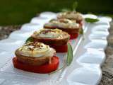 Canapés Tomate, Chèvre et Cumin