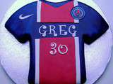 Gâteau maillot du psg et ballon