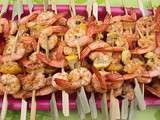 Brochettes de crevettes au citron