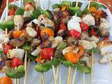 Brochettes de joue de cabillaud a la plancha