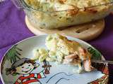 Gratin de coquillettes au brocoli et saucisse de Strasbourg (les enfants en cuisine)