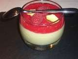 Panna cotta avocat-framboises