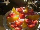 Tarte aux fraises à la pêche et sa mousse mascarpone vanillée