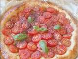 Tarte aux tomates cerises, moutarde et graines de Pavot