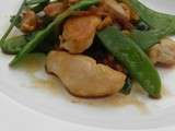 Plat complet : Wok de poulet et pois gourmands