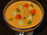 Gaspacho Andalou. Gaspacho de tomate, poivron et concombre