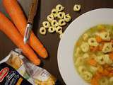 Soupe aux légumes et tortellini au fromage