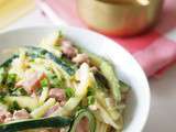 Spaghettis carbonara aux courgettes