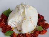 Tomates cerises confites et burrata