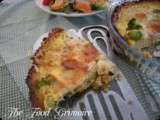 Quiche au brocoli-chou-fleur avec croûte aux pommes de terre