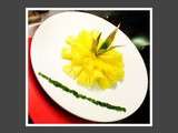 Carpaccio d’ananas et son sucre au basilic