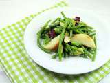 Haricots verts, pêche blanche et amandes fraiches