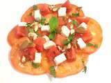 Salade de tomates, pastèque et feta