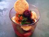 Verrine tutti fruti et biscuit croquant rhum-citron