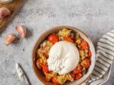 Crumble aux tomates cerises et champignons