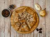 Tarte rustique aux poires, chocolat & noisettes