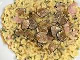 Risotto de coquillettes au jambon et à la truffe d’été