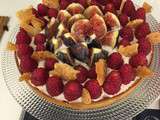 Tarte aux framboises, figues et amandes