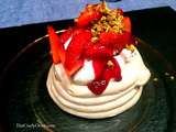 Pavlova aux fraises comme un nuage