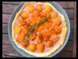 Tarte aux abricots rôtis et curd aux fraises