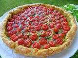 Tour en cuisine n° 121 : tarte a la tomate cerise et au pesto (thermomix)