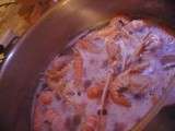 Langoustines,( flans aux pleurotes)