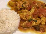 Curry d’aiguillettes de poulet, bananes et mangue