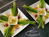 Asperges vertes nouvelles ont la vedette