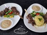 Brochettes de boeuf sauce cajou