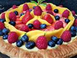 Tarte feuilletée multi-fruits à la crème pâtissière