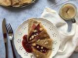 Crêpes compotée de fraises et crème de macadamia