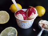 Glace au citron marbrée framboise