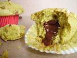 Muffin pistache, coeur chocolat