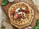 Naan chèvre, bacon et sirop d’érable