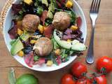 Salade exotique aux croquettes de patate douce