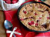 Skillet cookie framboise et chocolat noir