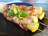 Brochettes de saumon menthe citron