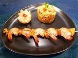 Brochettes gambas ananas