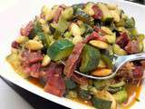 Courgettes au chorizo et amandes