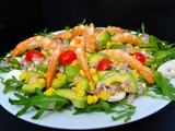 Salade avocats, crevettes