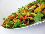 Salade de poulet avocats groseilles