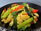 Wok de légumes au poulet