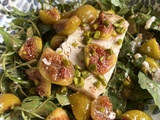 Salade de roquette, feta & figues rôties