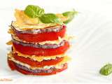 Millefeuille croustillant aubergine tomate